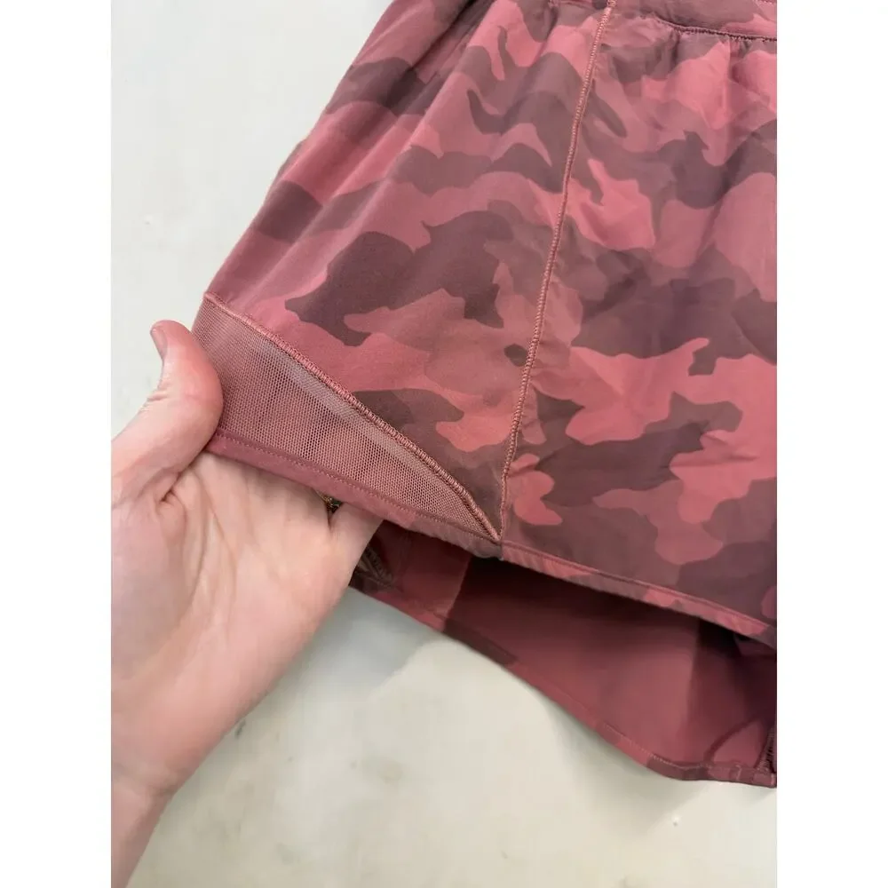 Lululemon Hotty Hot Pink Camo Shorts Sz 12 Tall GS